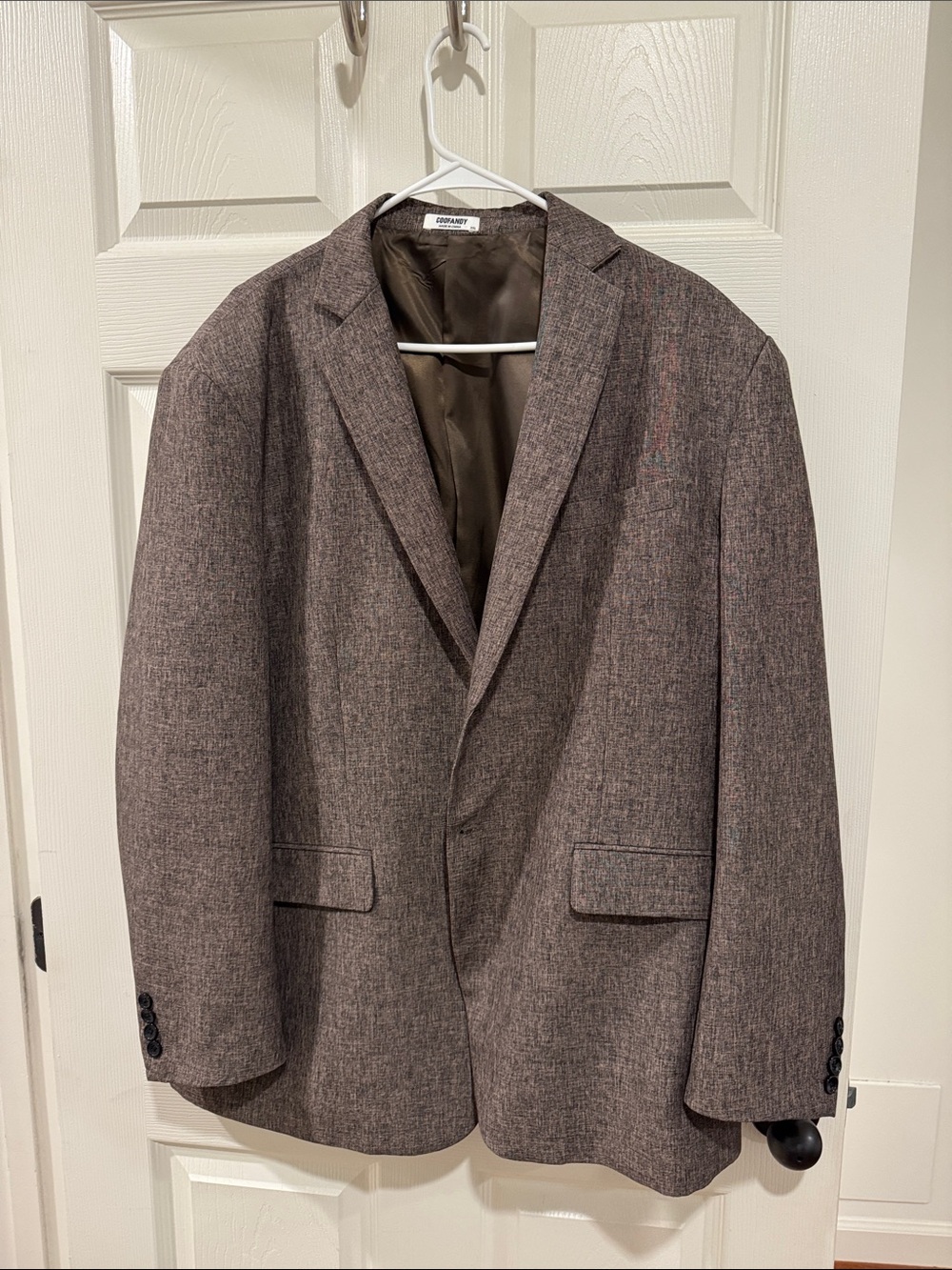 Coofandy Men's Brown Heather Sport Coat - Tailored Single-Breasted Blazer